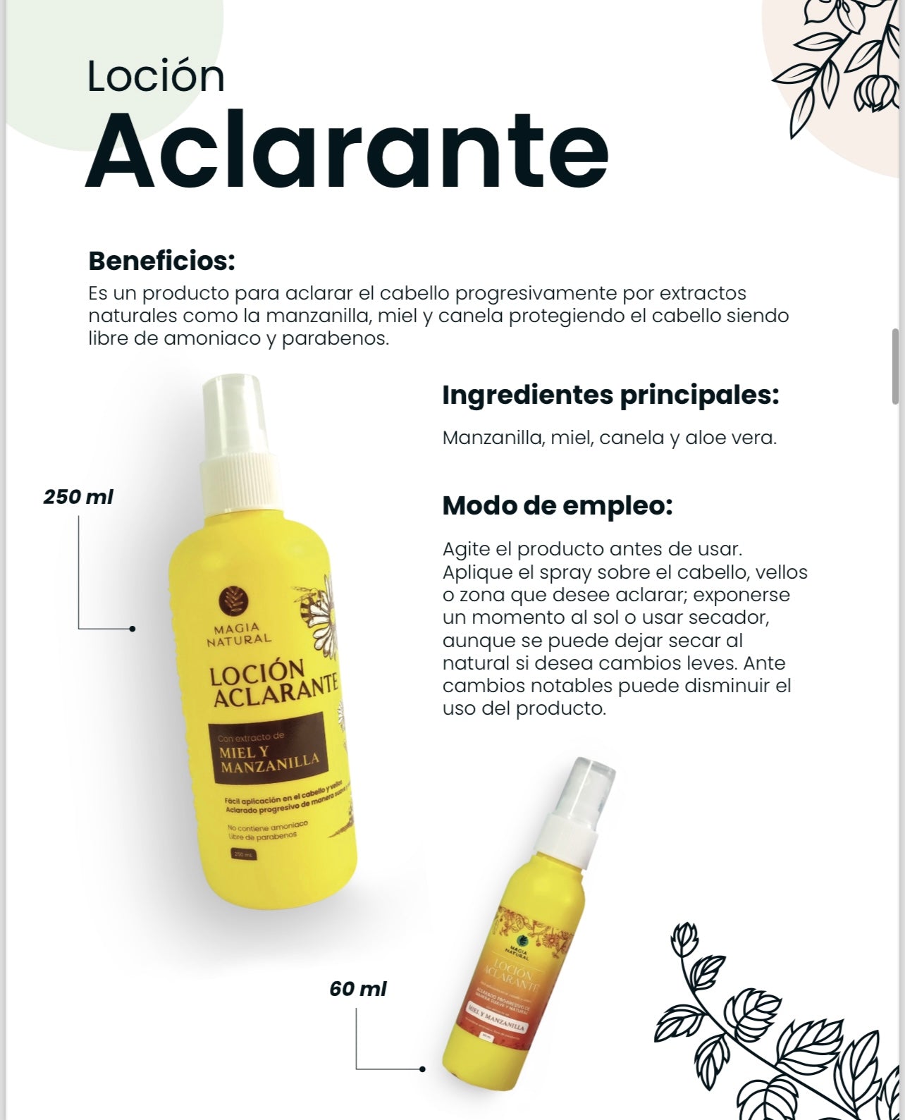 Loción
Aclarante